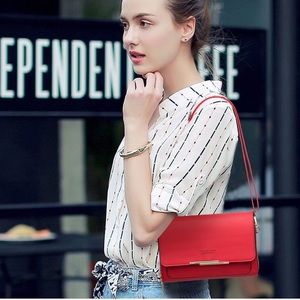 Small Crossbody Shoulder Bag Cardholder Purse or Handbag Forever Young Red